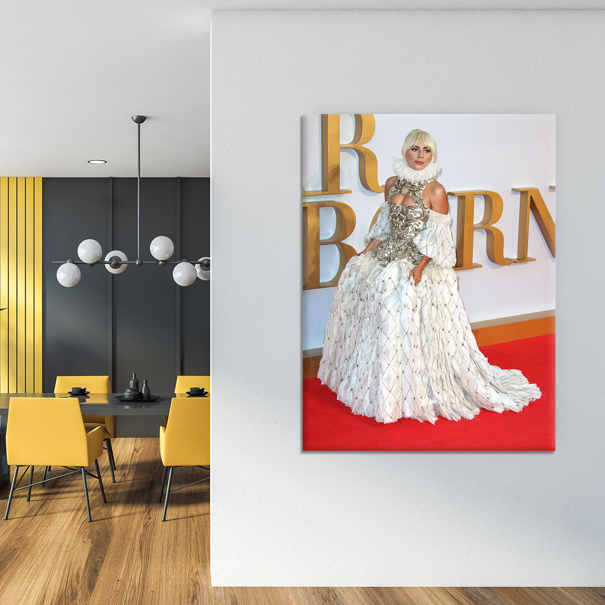 Lady Gaga in Alexander McQueen dress Canvas Print or Poster - Canvas Art Rocks - 4