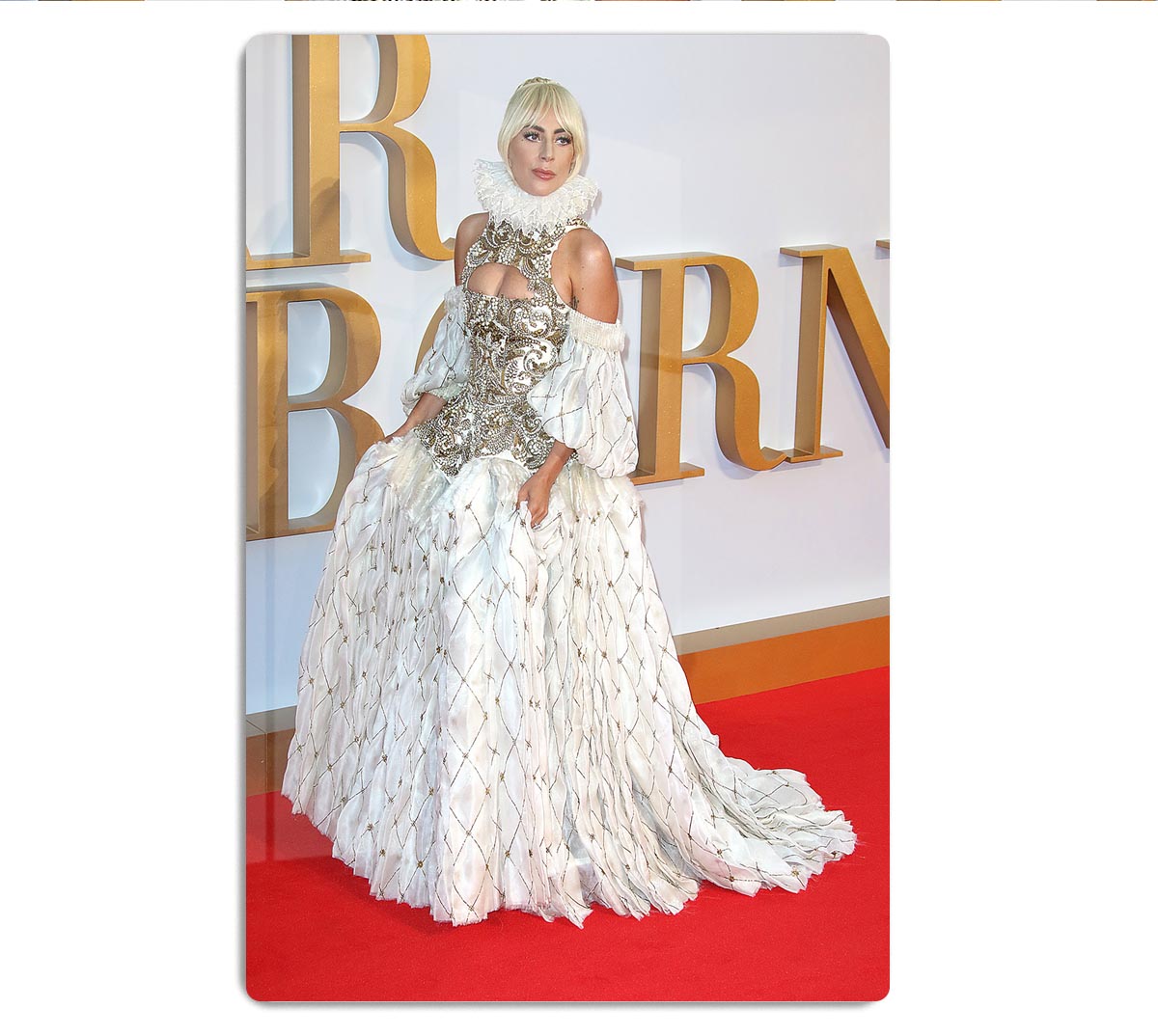 Lady Gaga in Alexander McQueen dress HD Metal Print