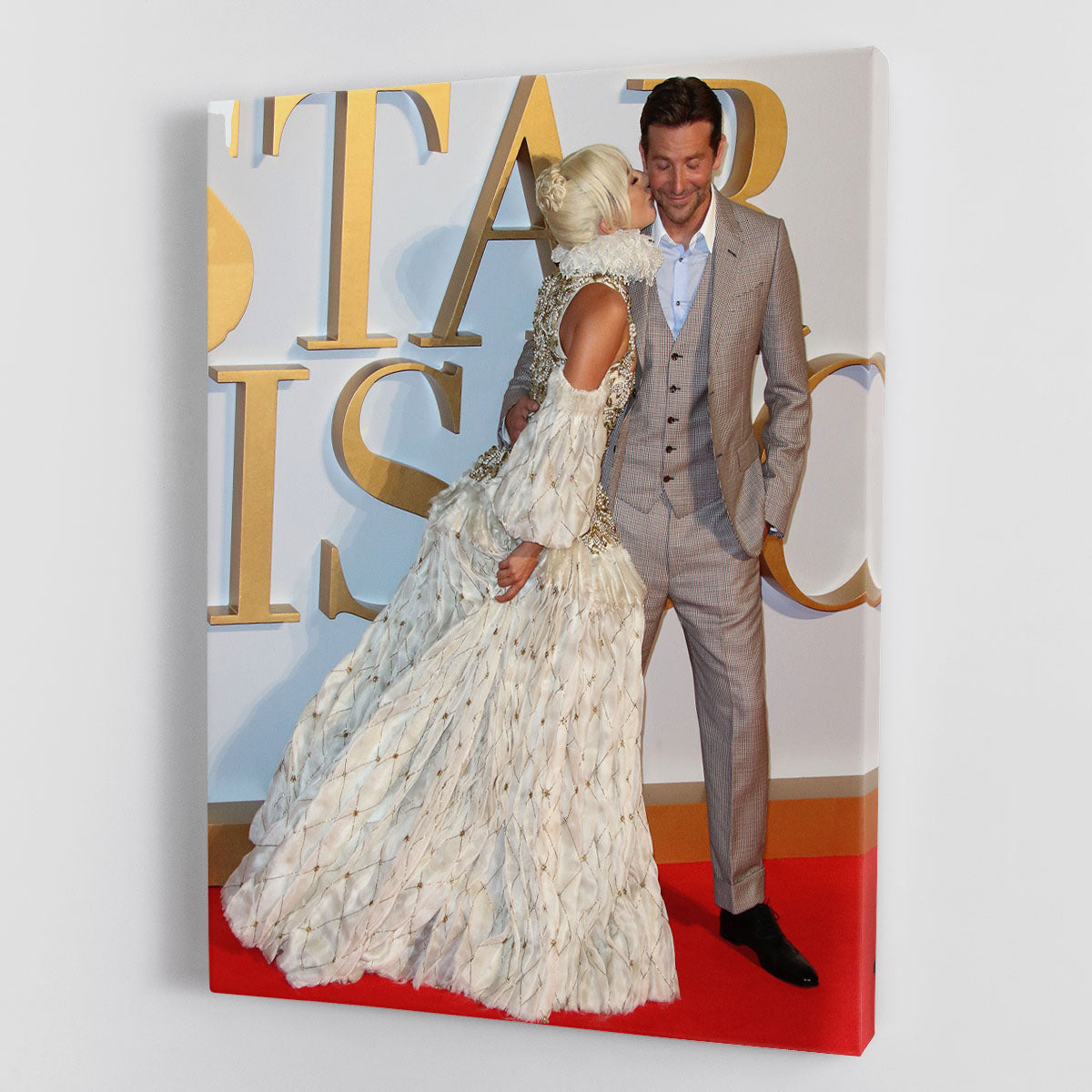 Lady Gaga kissing Bradley Cooper Canvas Print or Poster - Canvas Art Rocks - 1