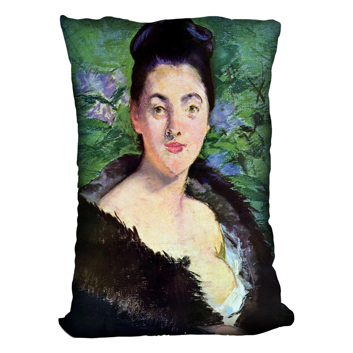 Lady in Fur by Manet Cushion