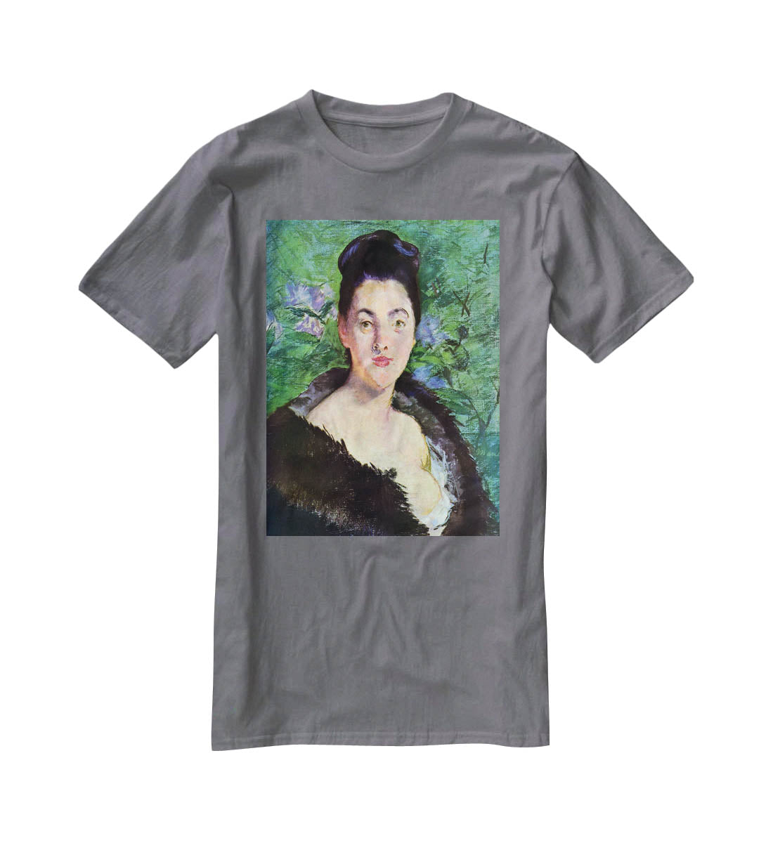 Lady in Fur by Manet T-Shirt - Canvas Art Rocks - 3