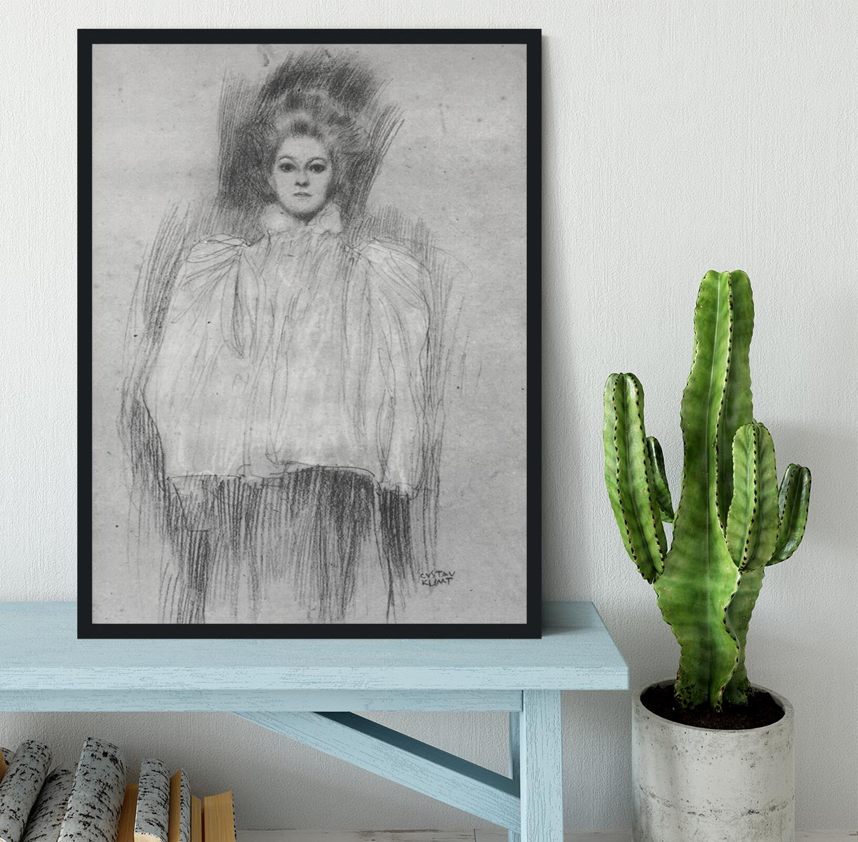 Lady in cape by Klimt Framed Print - Canvas Art Rocks - 2