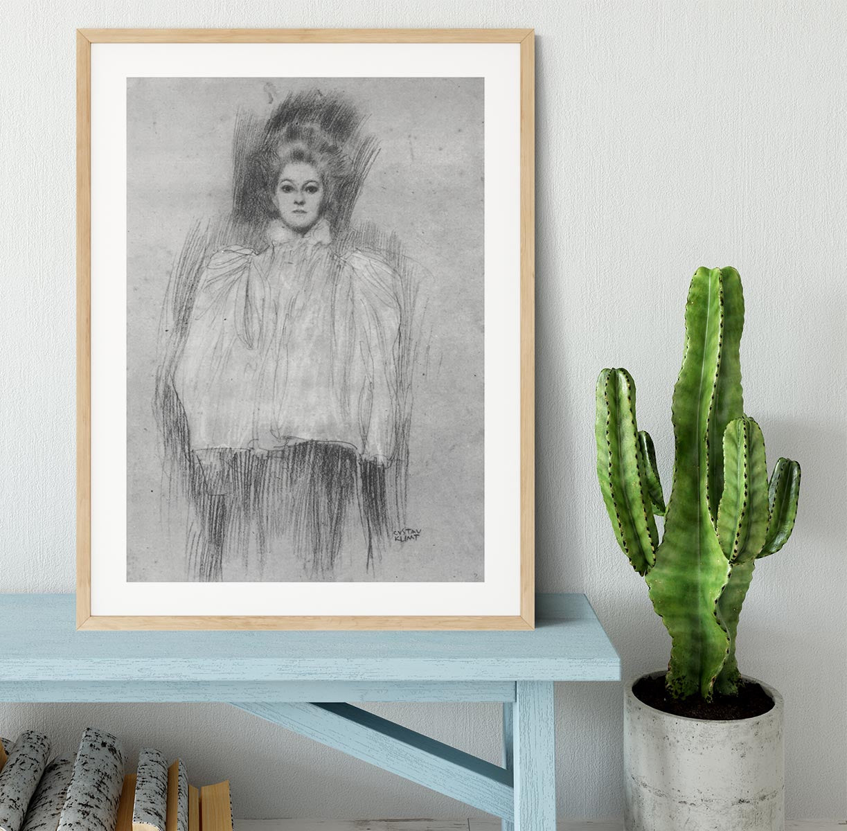 Lady in cape by Klimt Framed Print - Canvas Art Rocks - 3