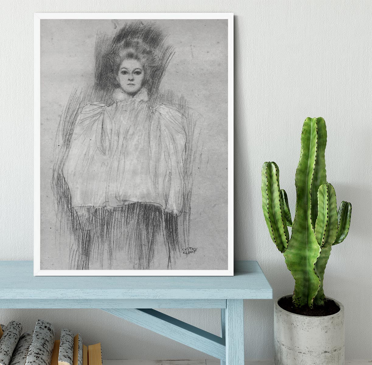 Lady in cape by Klimt Framed Print - Canvas Art Rocks -6