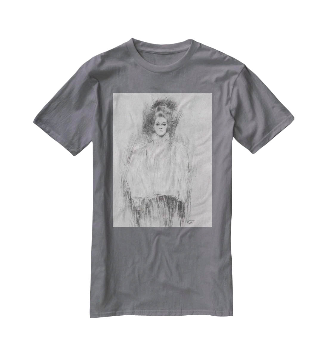 Lady in cape by Klimt T-Shirt - Canvas Art Rocks - 3