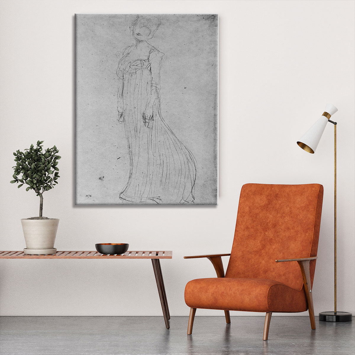 Lady in long dress by Klimt Canvas Print or Poster - Canvas Art Rocks - 6