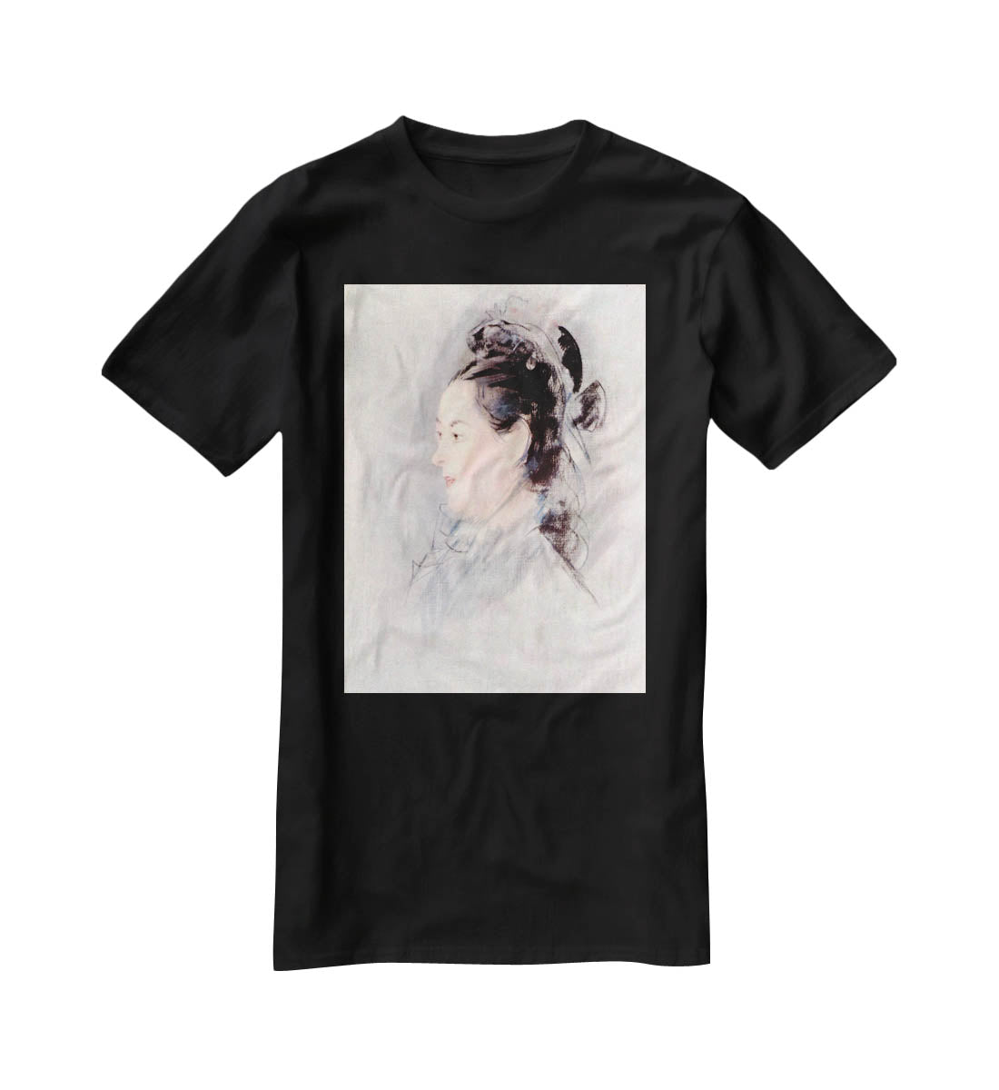 Lady with Hair Up by manet T-Shirt - Canvas Art Rocks - 1