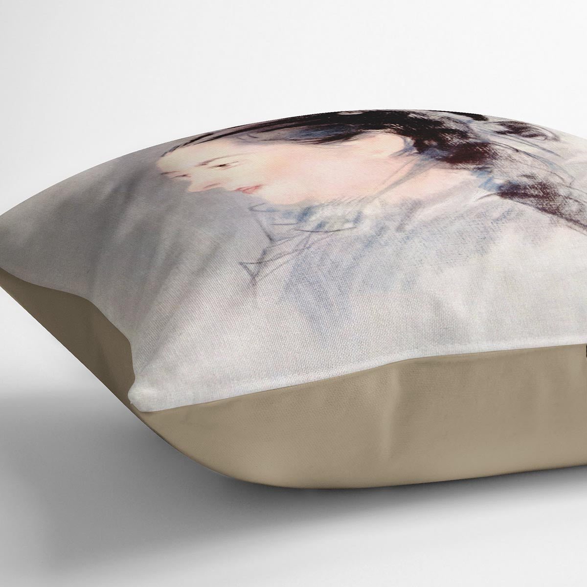 Lady with Hair Up by manet Cushion