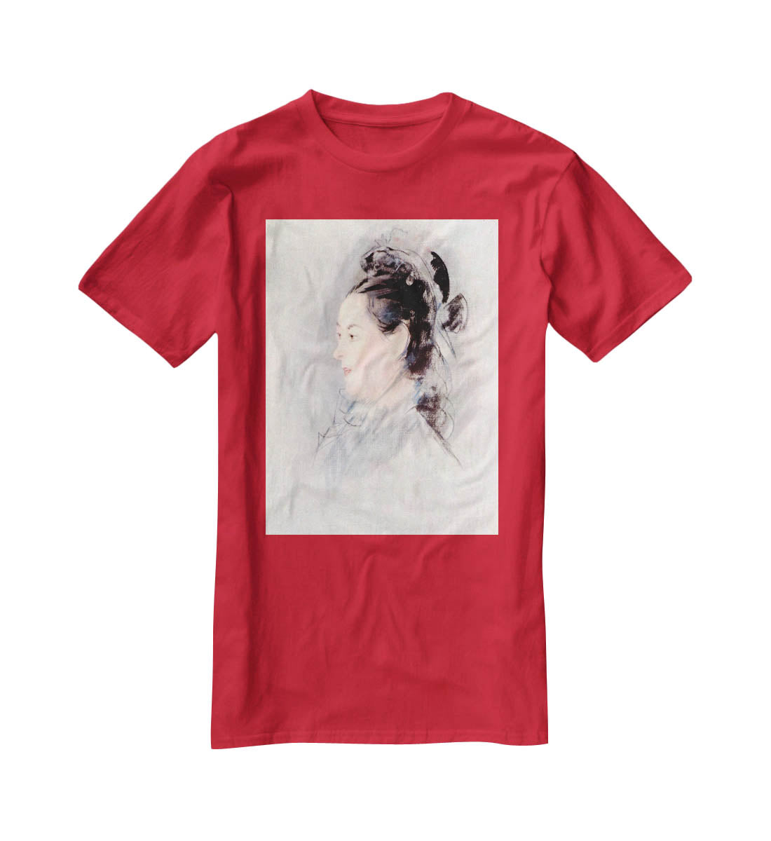 Lady with Hair Up by manet T-Shirt - Canvas Art Rocks - 4