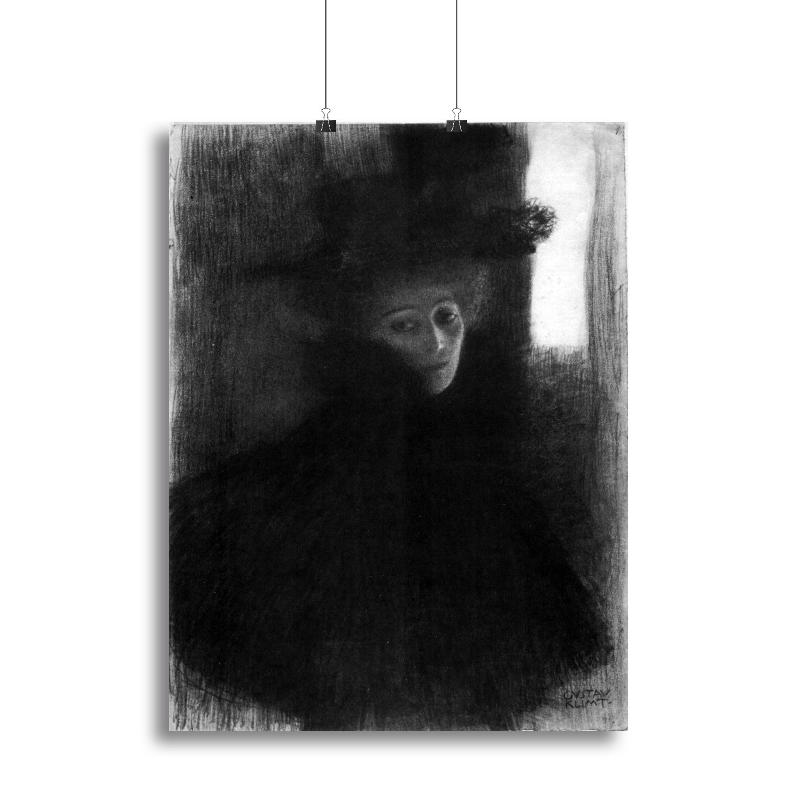 Lady with a hat and Cape by Klimt Canvas Print or Poster - Canvas Art Rocks - 2