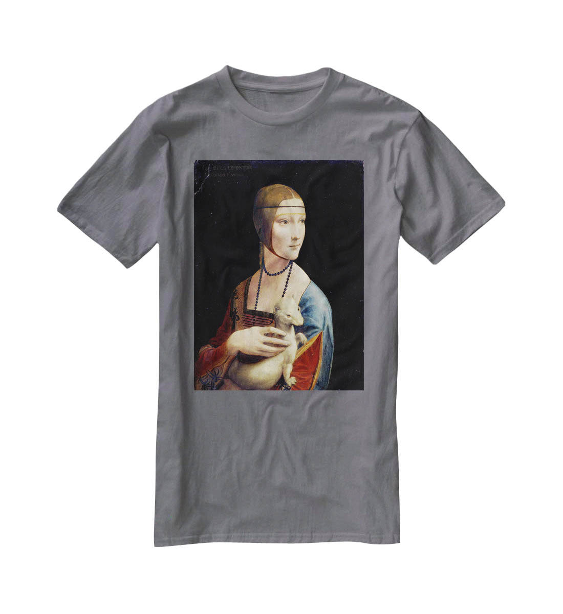 Lady with an Ermine by Da Vinci T-Shirt - Canvas Art Rocks - 3