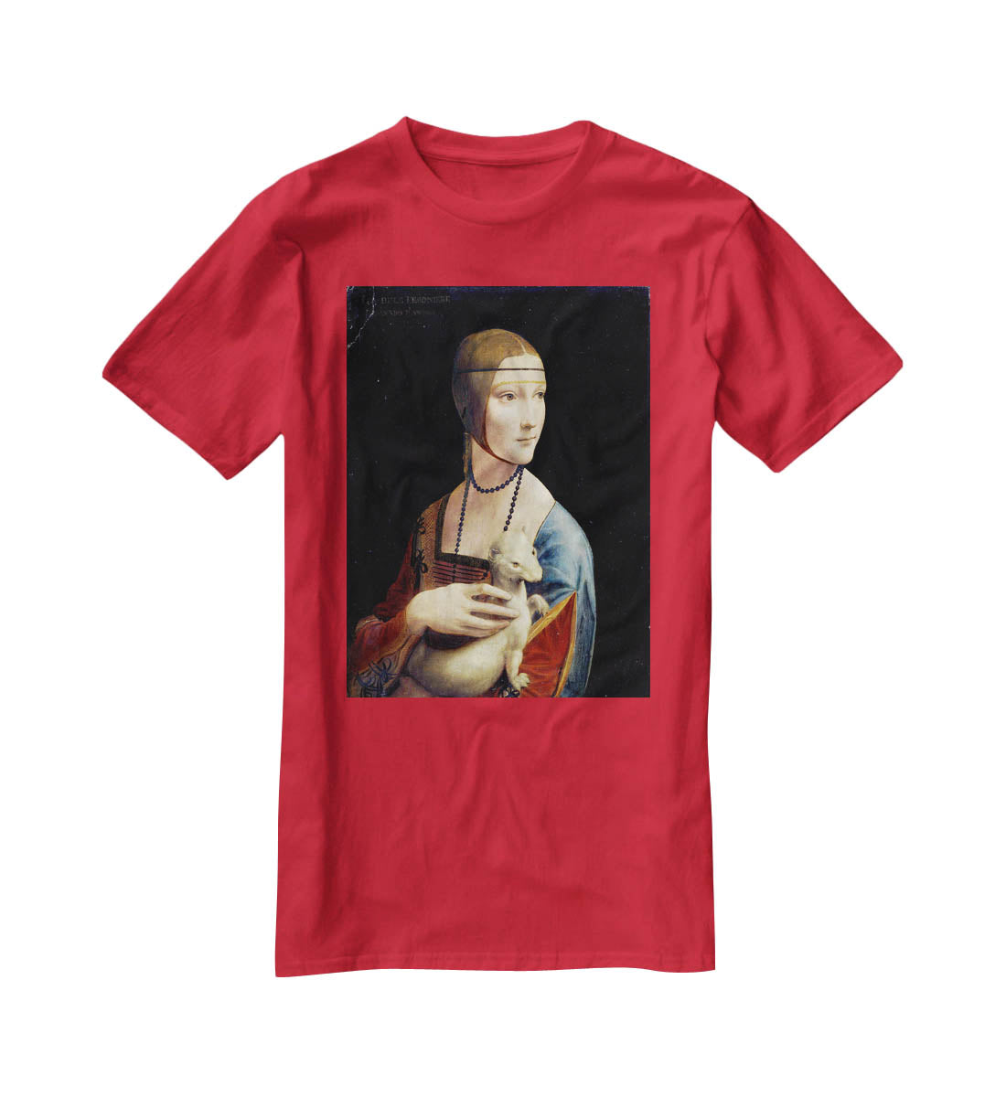 Lady with an Ermine by Da Vinci T-Shirt - Canvas Art Rocks - 4