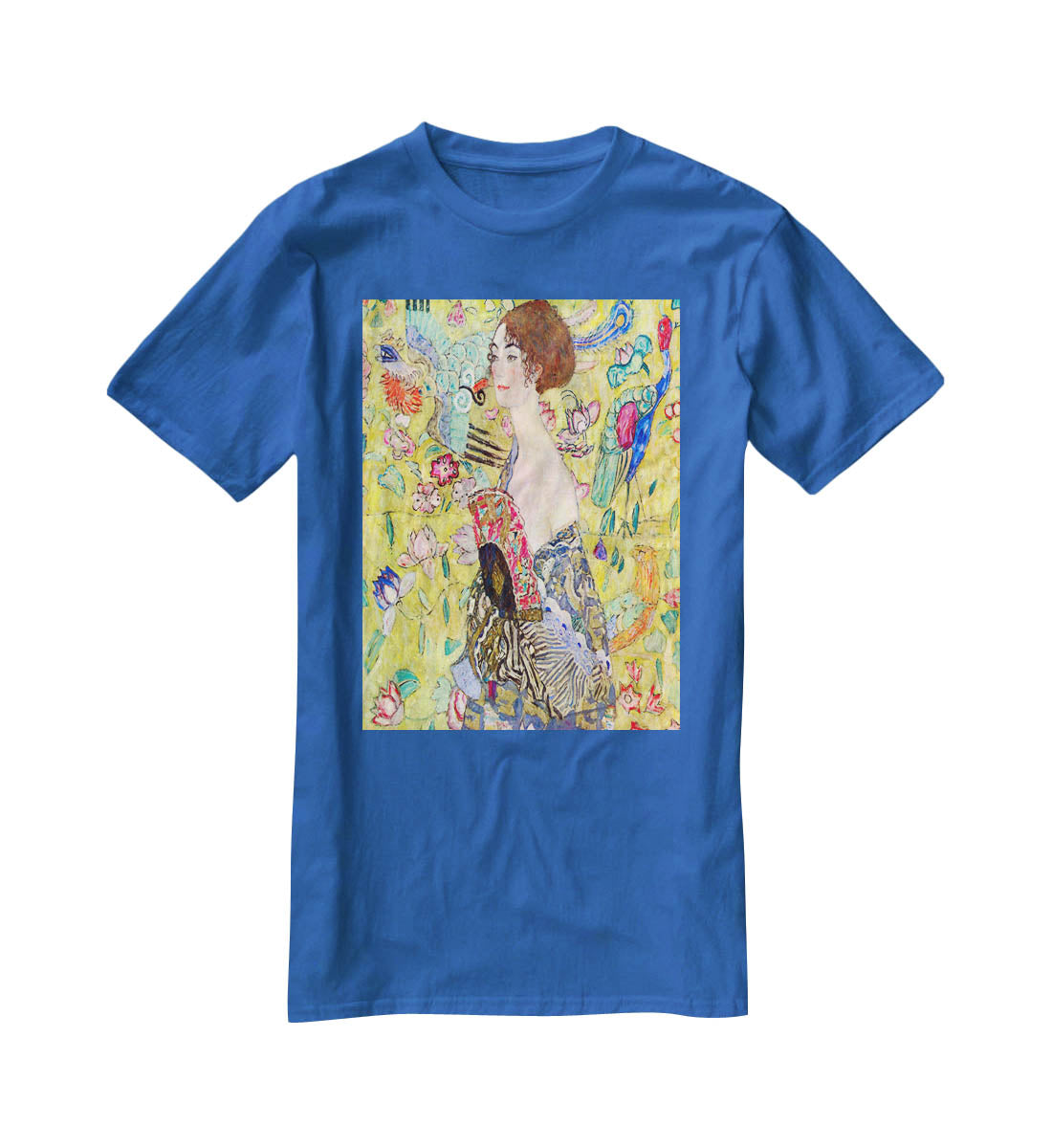 Lady with fan by Klimt T-Shirt - Canvas Art Rocks - 2