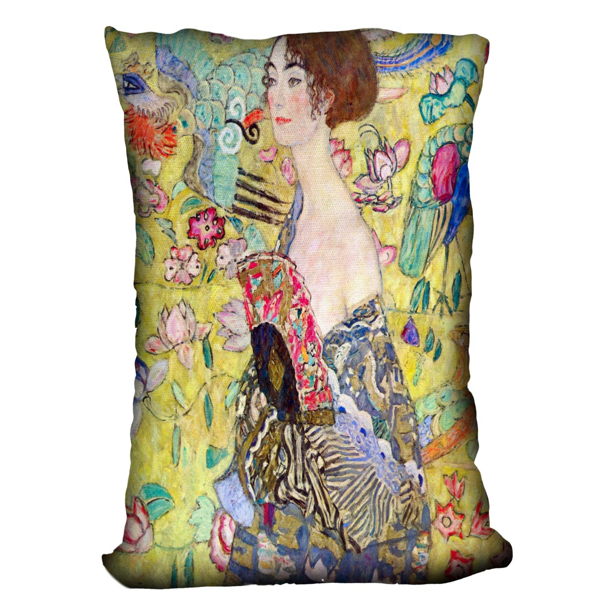 Lady with fan by Klimt Cushion