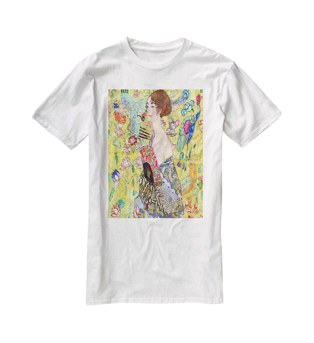 Lady with fan by Klimt T-Shirt - Canvas Art Rocks - 5