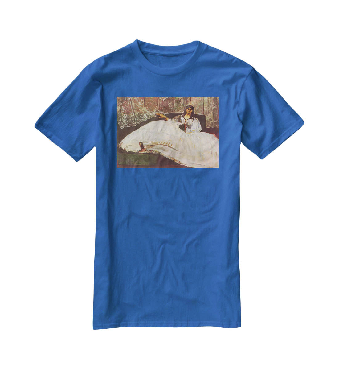 Lady with fan by Manet T-Shirt - Canvas Art Rocks - 2