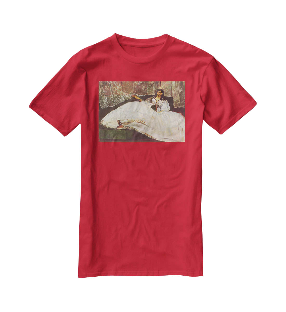 Lady with fan by Manet T-Shirt - Canvas Art Rocks - 4