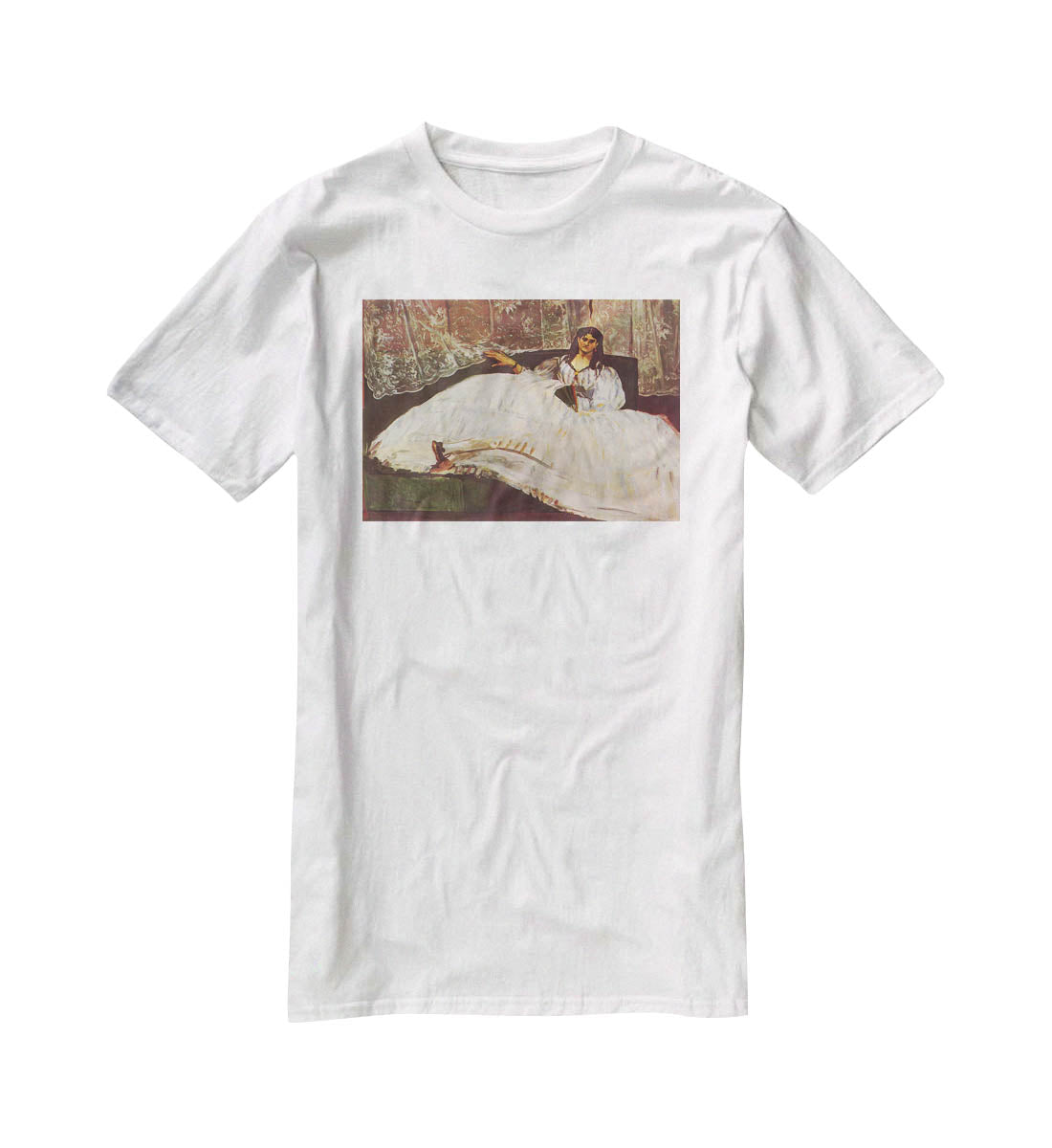 Lady with fan by Manet T-Shirt - Canvas Art Rocks - 5