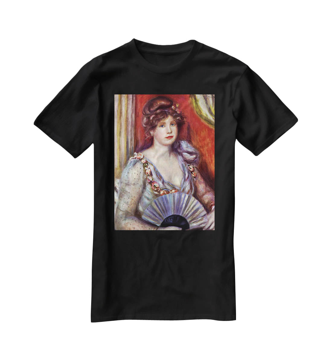 Lady with fan by Renoir T-Shirt - Canvas Art Rocks - 1