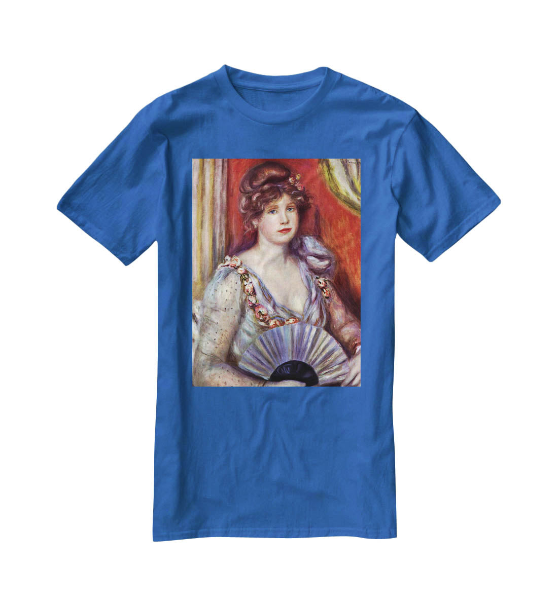 Lady with fan by Renoir T-Shirt - Canvas Art Rocks - 2