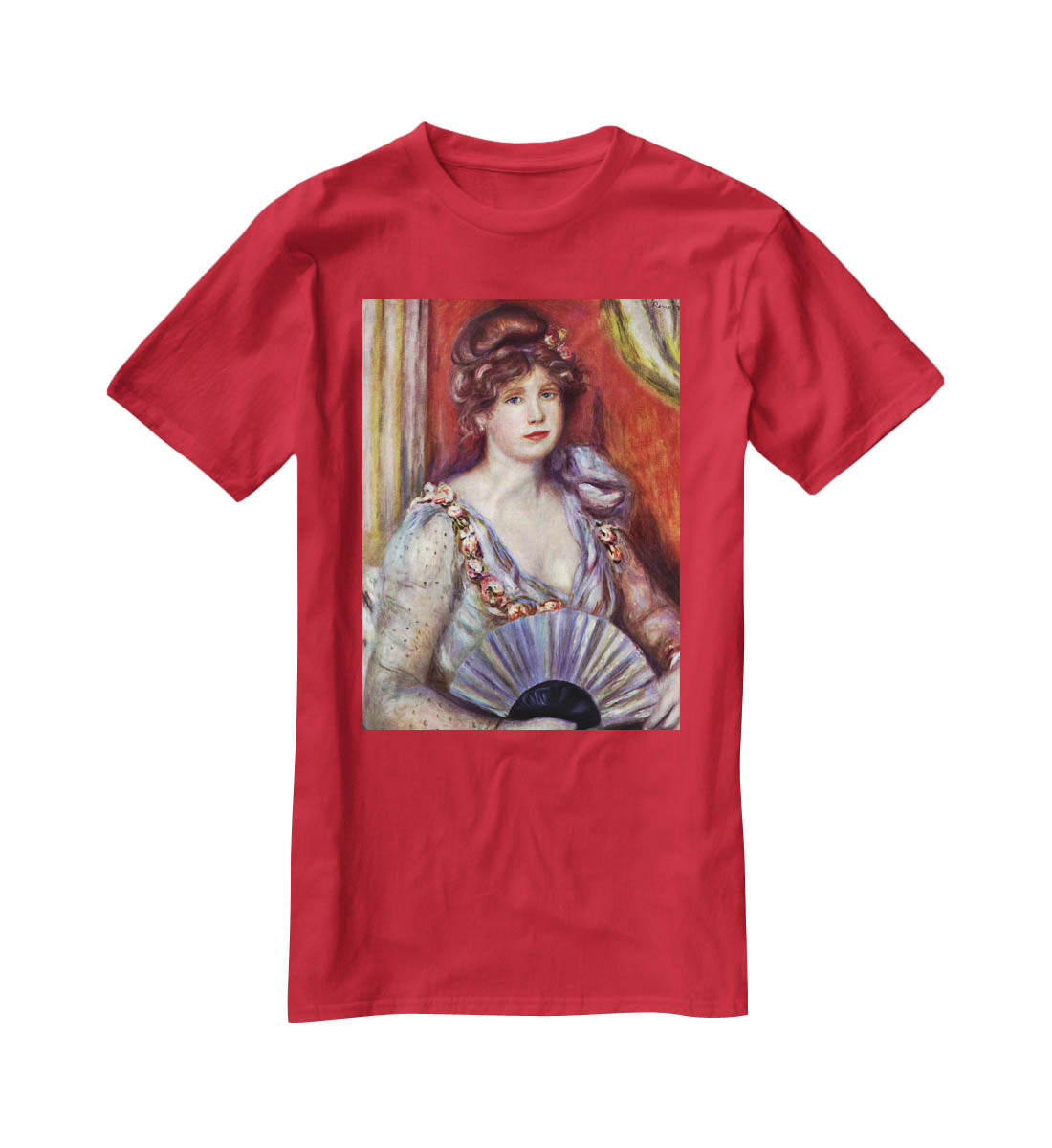 Lady with fan by Renoir T-Shirt - Canvas Art Rocks - 4