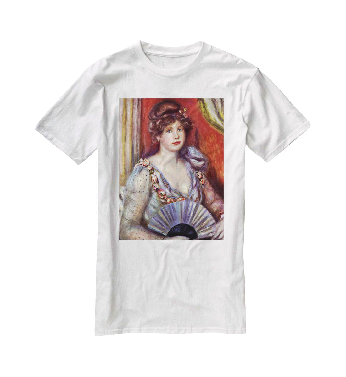 Lady with fan by Renoir T-Shirt - Canvas Art Rocks - 5