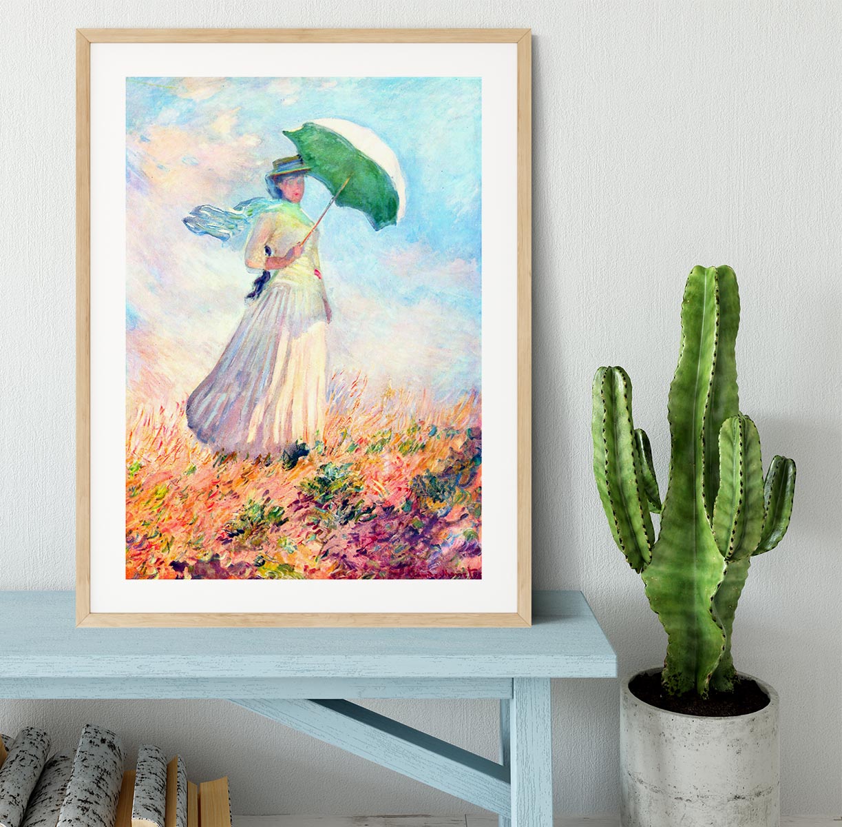 Lady with sunshade study by Monet Framed Print - Canvas Art Rocks - 3