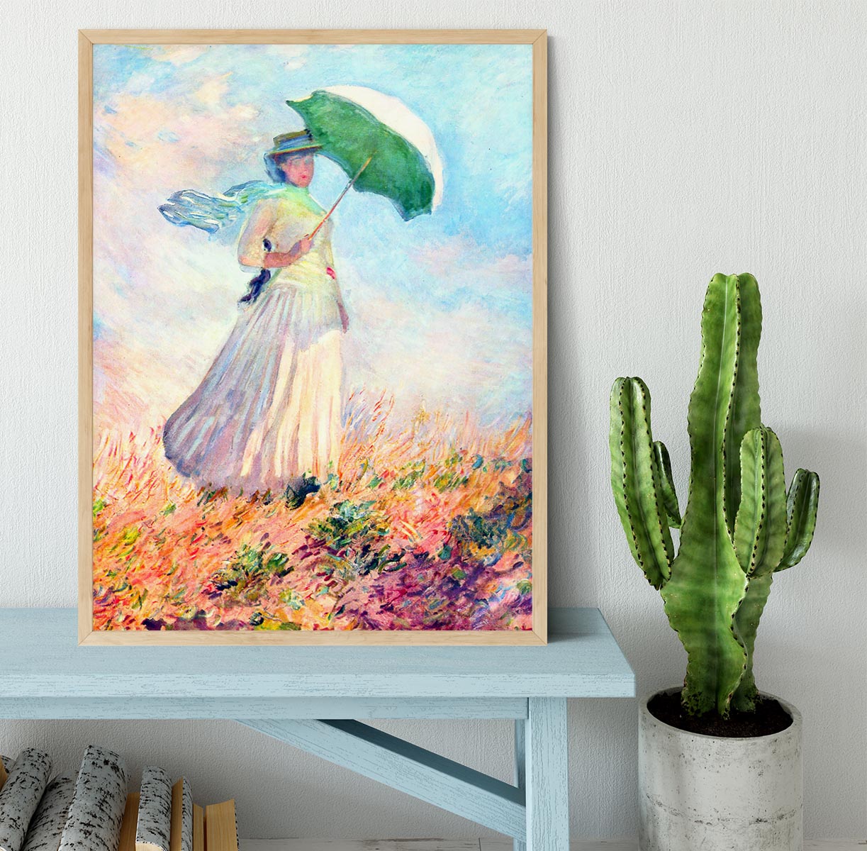 Lady with sunshade study by Monet Framed Print - Canvas Art Rocks - 4