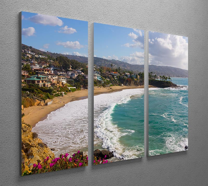 Laguna Beach Crescent Cove 3 Split Panel Canvas Print - Canvas Art Rocks - 2