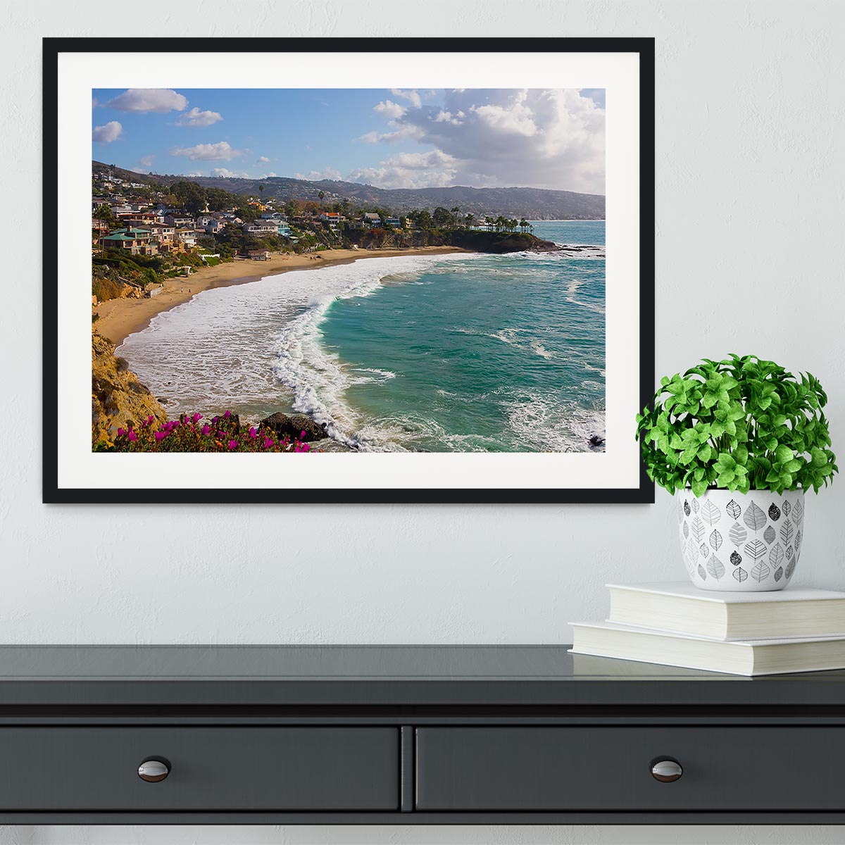 Laguna Beach Crescent Cove Framed Print - Canvas Art Rocks - 1
