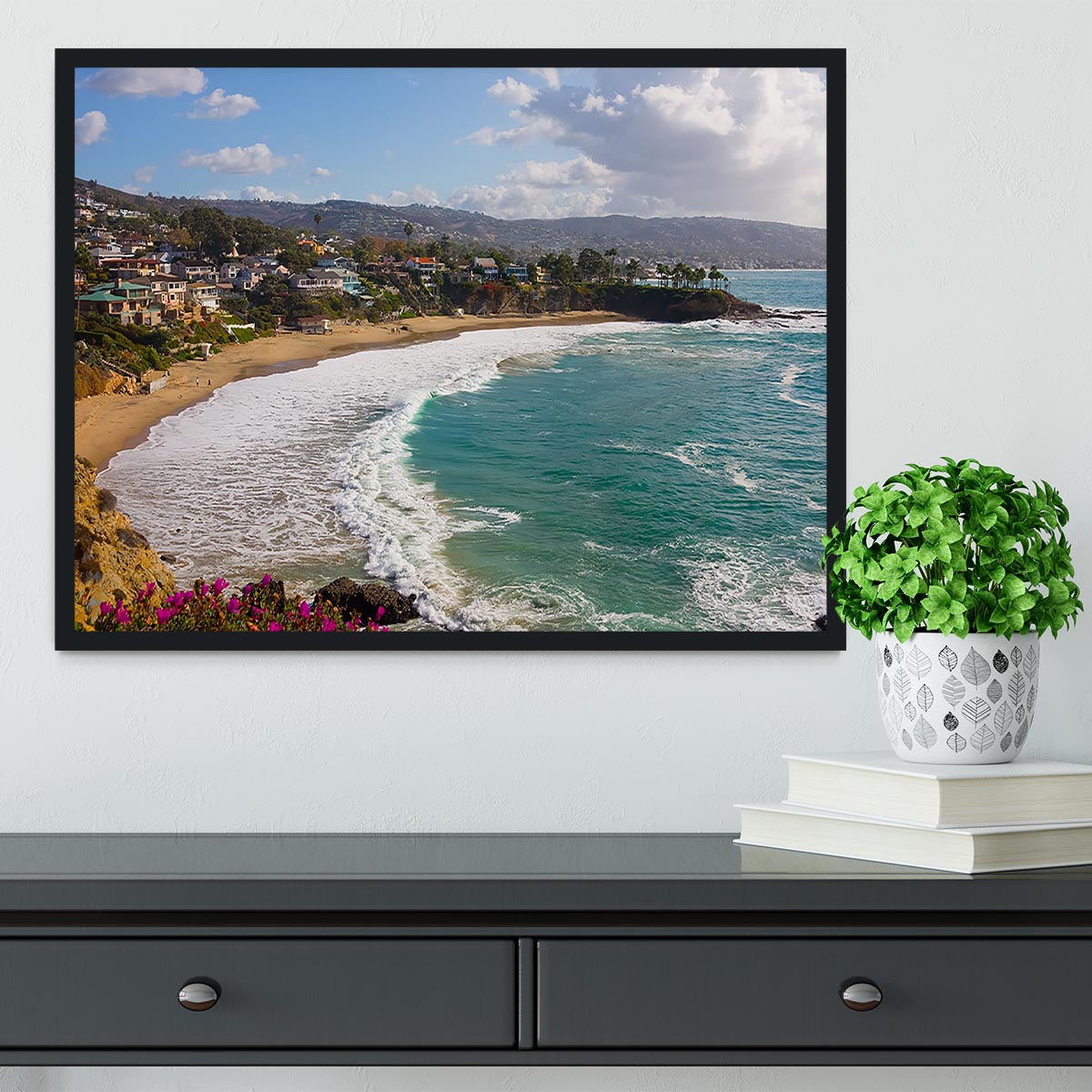 Laguna Beach Crescent Cove Framed Print - Canvas Art Rocks - 2