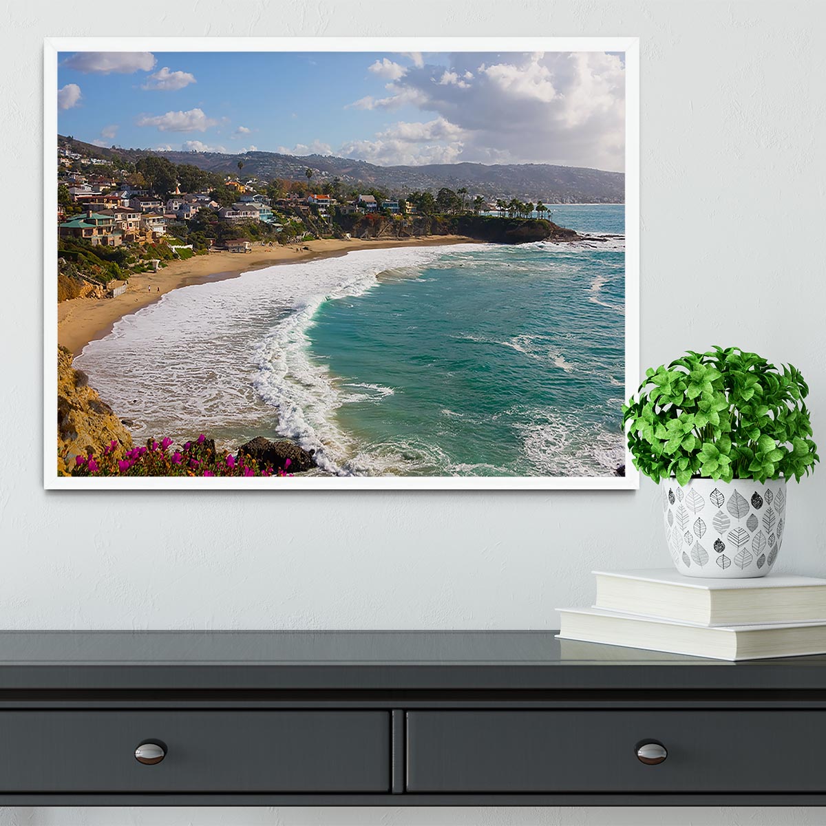 Laguna Beach Crescent Cove Framed Print - Canvas Art Rocks -6