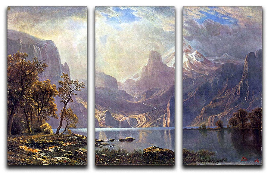 Lake Tahoe by Bierstadt 3 Split Panel Canvas Print - Canvas Art Rocks - 1