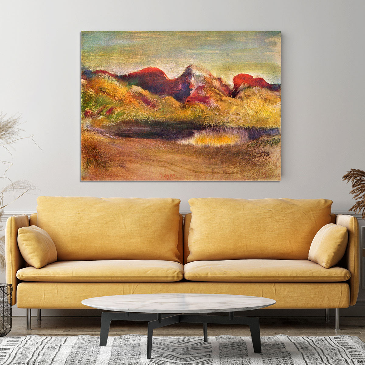 Lake and mountains by Degas Canvas Print or Poster - Canvas Art Rocks - 4