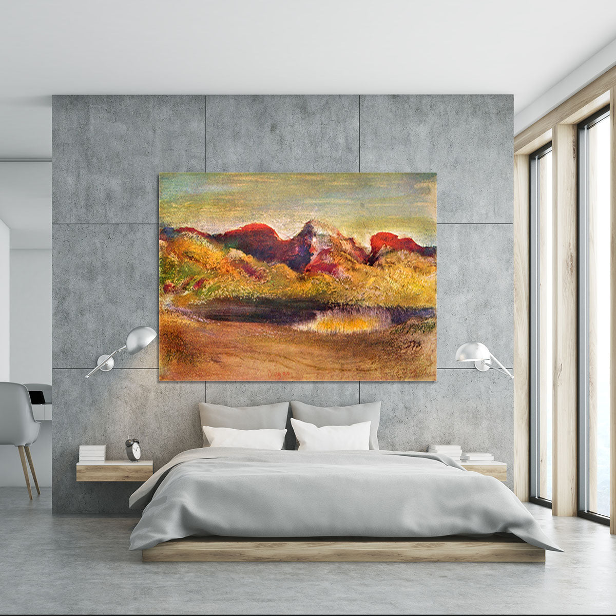 Lake and mountains by Degas Canvas Print or Poster - Canvas Art Rocks - 5