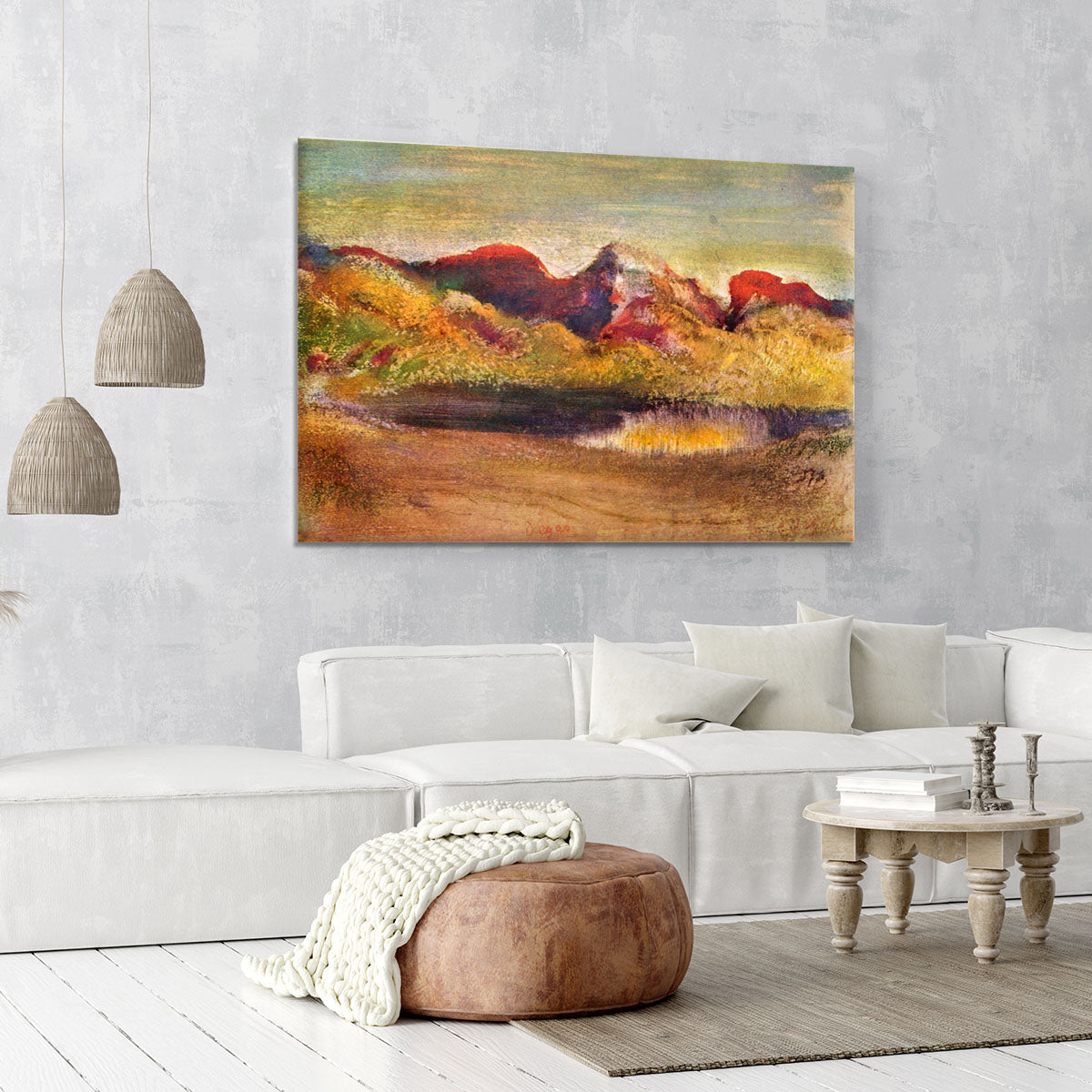 Lake and mountains by Degas Canvas Print or Poster - Canvas Art Rocks - 6