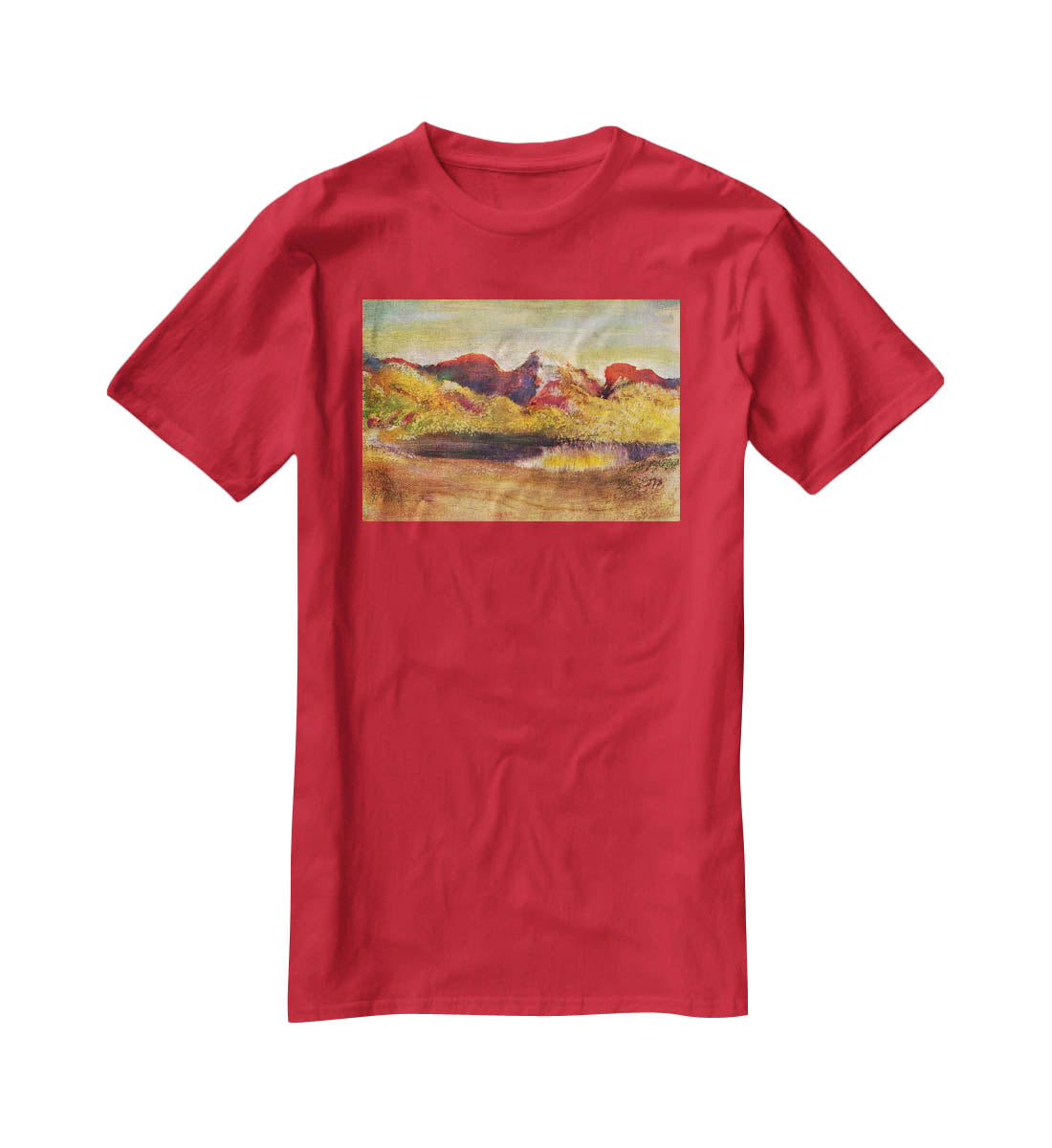 Lake and mountains by Degas T-Shirt - Canvas Art Rocks - 4