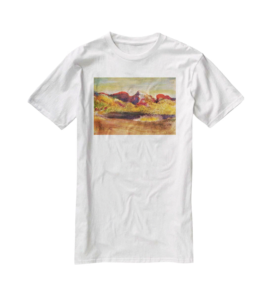 Lake and mountains by Degas T-Shirt - Canvas Art Rocks - 5