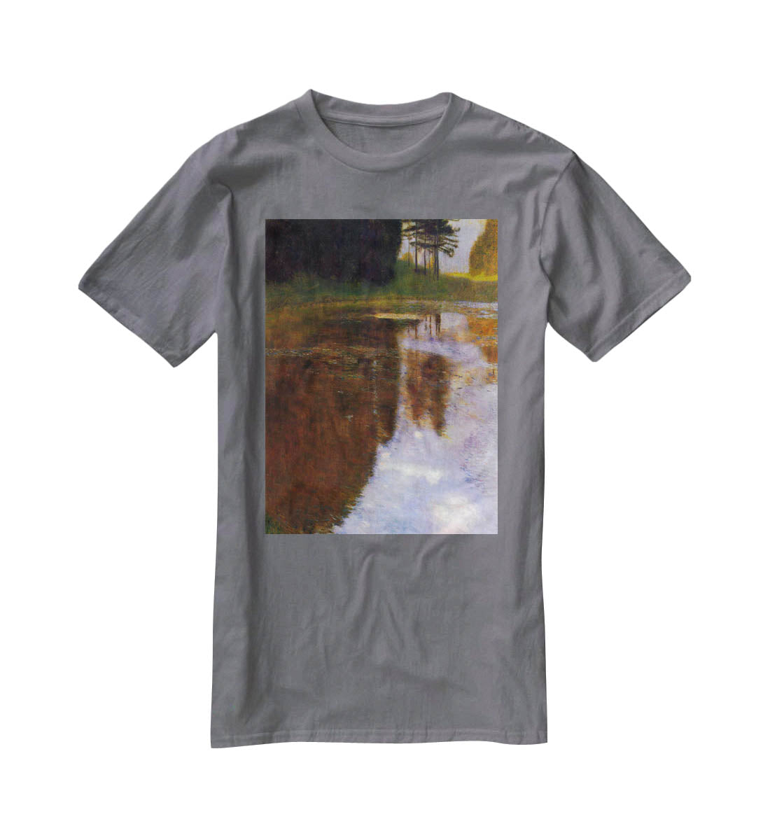 Lake in front of the Castle by Klimt T-Shirt - Canvas Art Rocks - 3