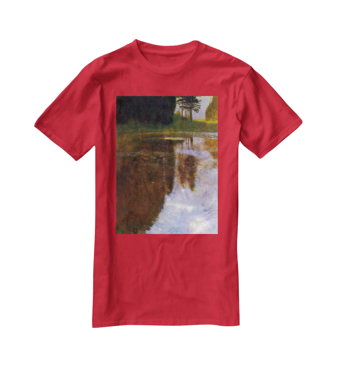 Lake in front of the Castle by Klimt T-Shirt - Canvas Art Rocks - 4