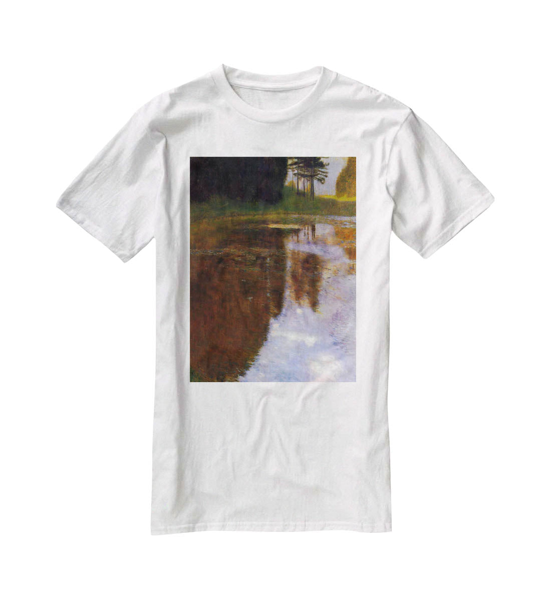 Lake in front of the Castle by Klimt T-Shirt - Canvas Art Rocks - 5