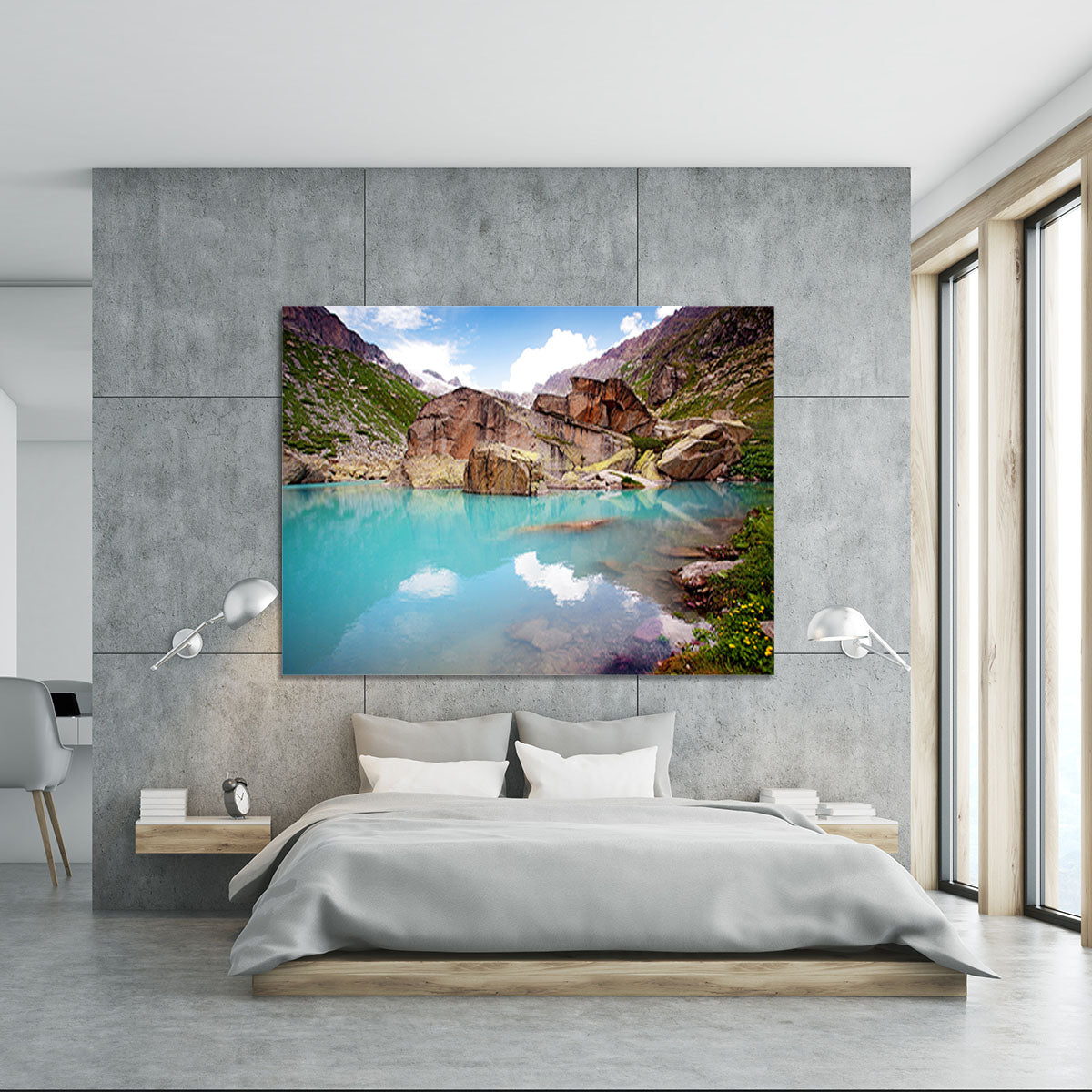 Lake mountains Canvas Print or Poster - Canvas Art Rocks - 5