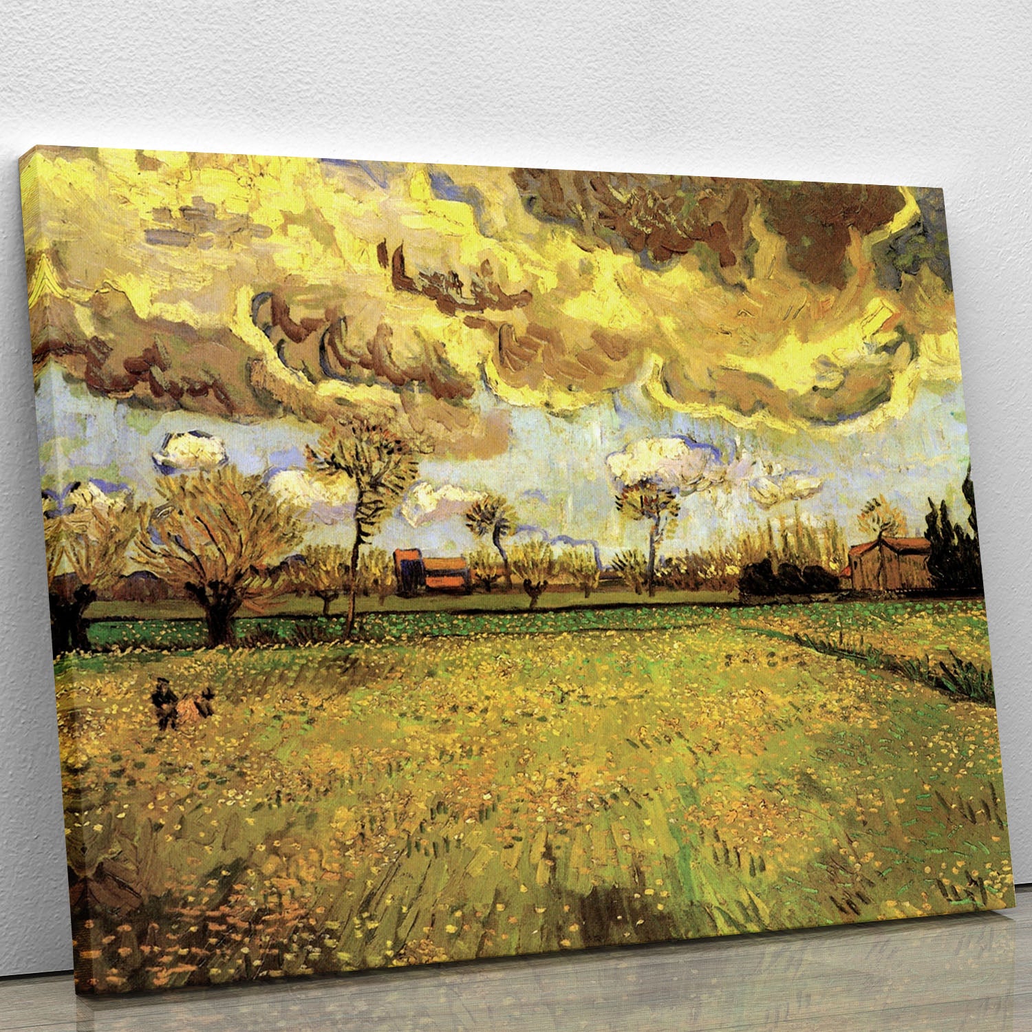 Landscape Under a Stormy Sky by Van Gogh Canvas Print or Poster - Canvas Art Rocks - 1