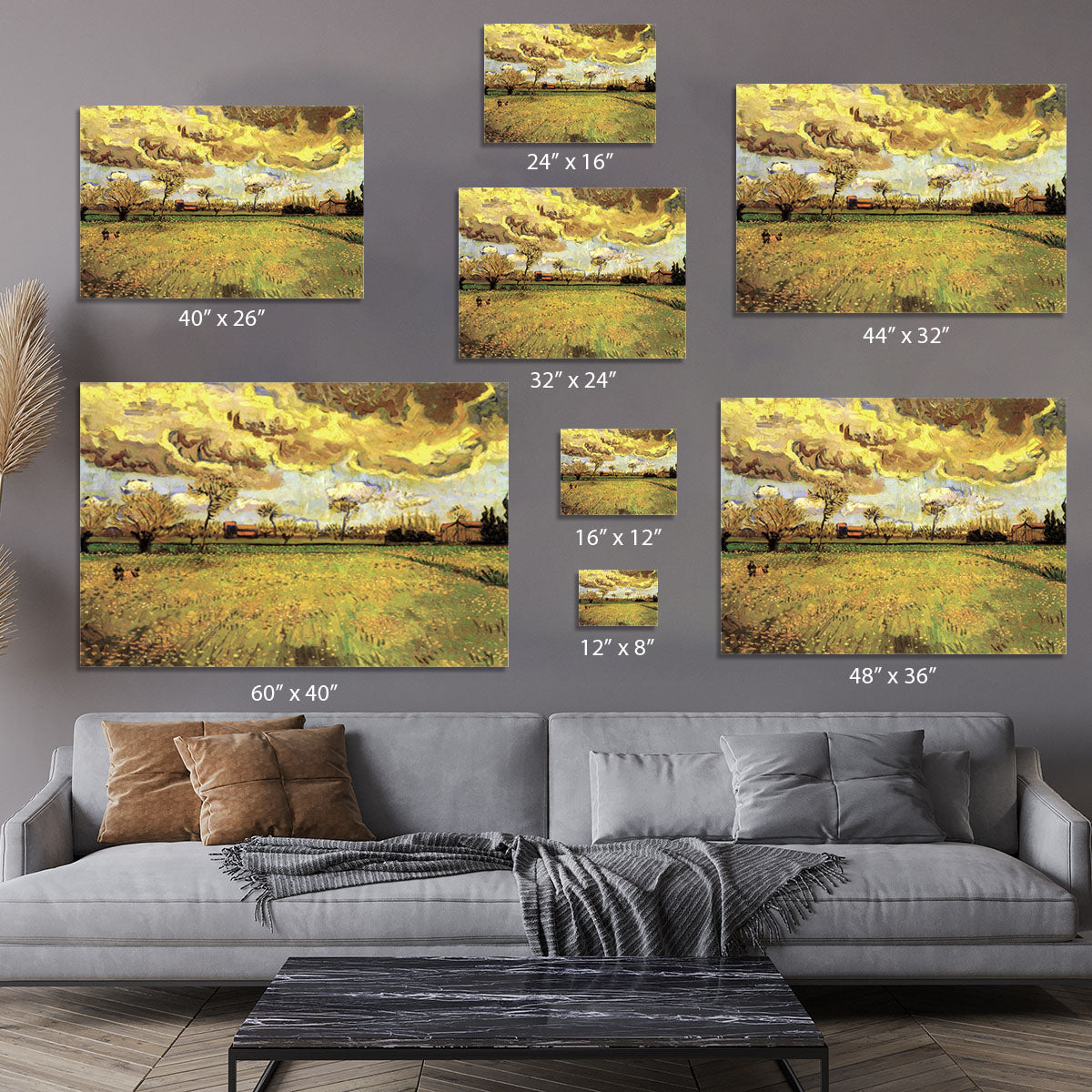 Landscape Under a Stormy Sky by Van Gogh Canvas Print or Poster - Canvas Art Rocks - 7