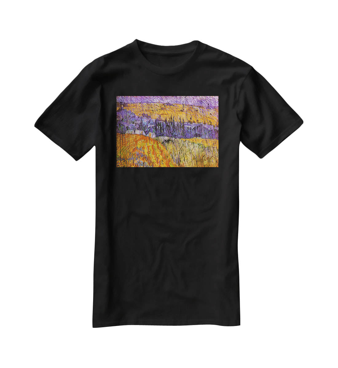 Landscape at Auvers in the Rain by Van Gogh T-Shirt - Canvas Art Rocks - 1
