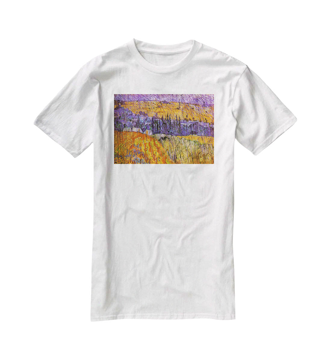 Landscape at Auvers in the Rain by Van Gogh T-Shirt - Canvas Art Rocks - 5