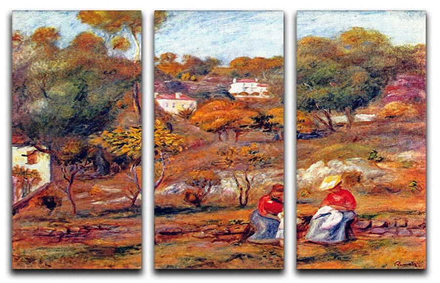 Landscape at Cagnes by Renoir 3 Split Panel Canvas Print - Canvas Art Rocks - 1