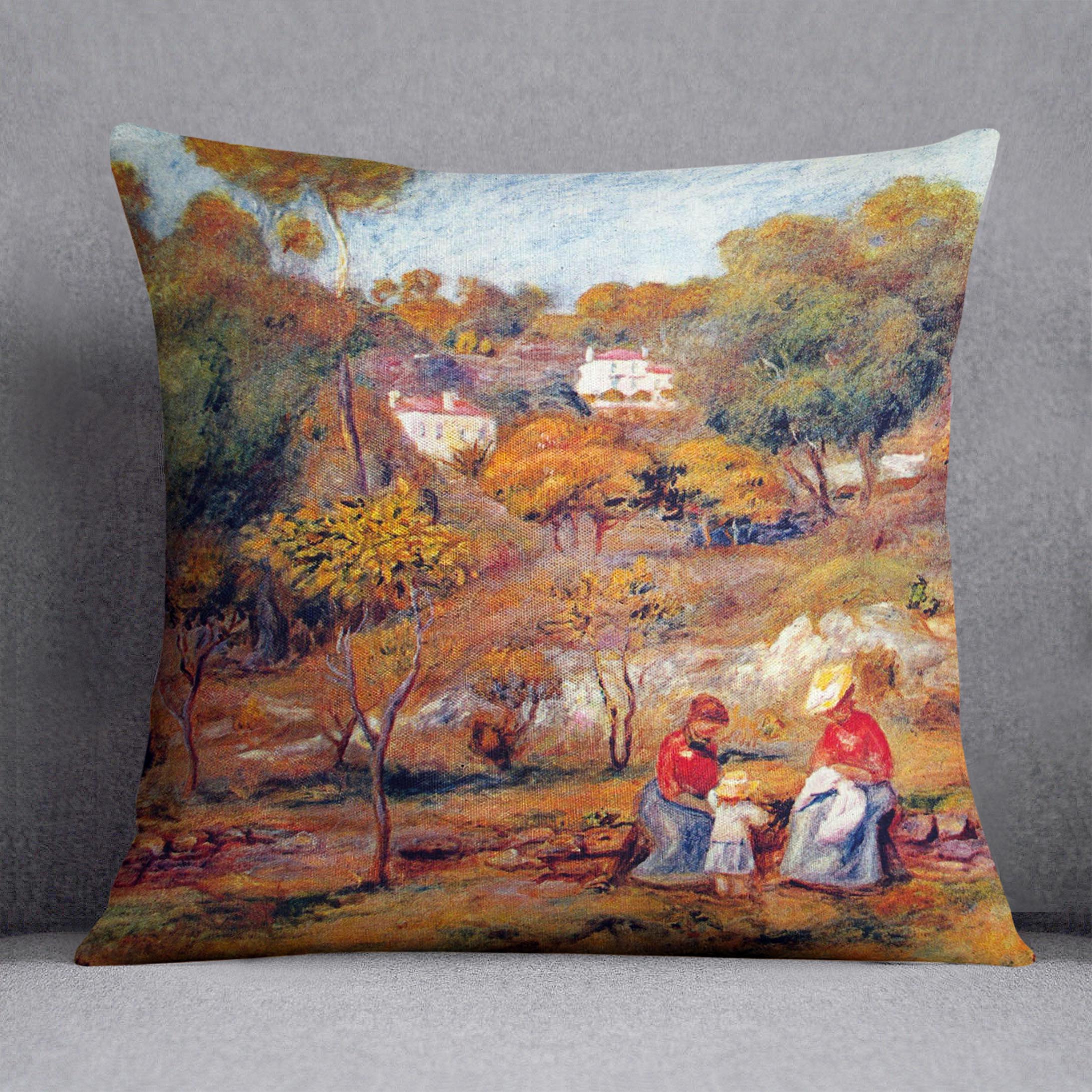Landscape at Cagnes by Renoir Cushion