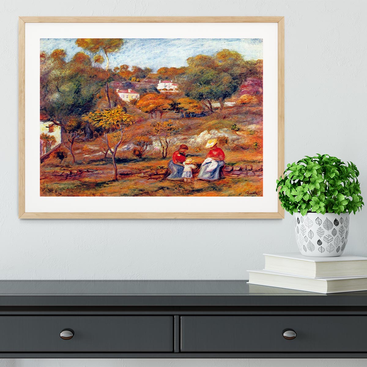 Landscape at Cagnes by Renoir Framed Print - Canvas Art Rocks - 3