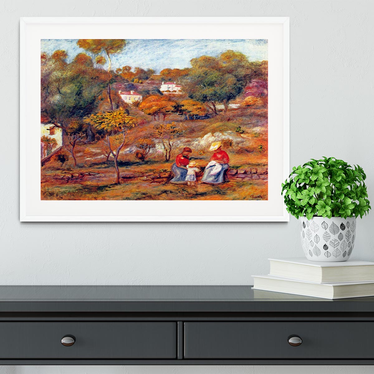 Landscape at Cagnes by Renoir Framed Print - Canvas Art Rocks - 5